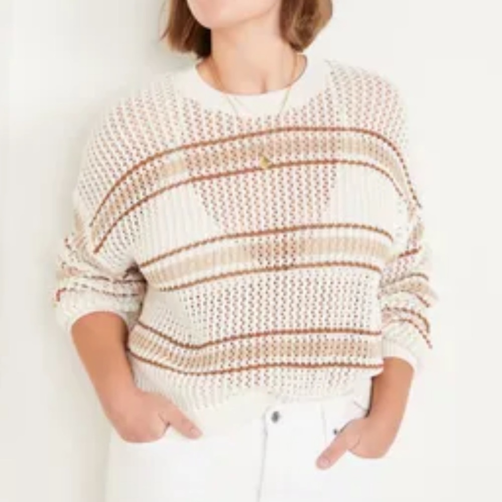 Old Navy Crochet Sweater striped size XL tall